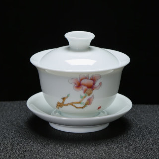 景盏 羊脂玉盖碗德化白瓷茶具