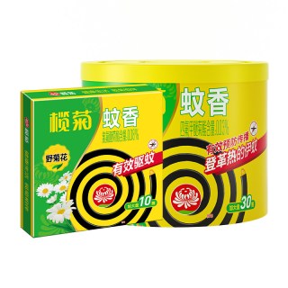 榄菊 艾草蚊香盘 蚊香 30单圈*1盒+野菊花盘10单圈