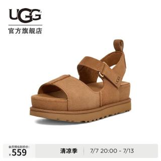 UGG 夏季新款女士时尚舒适厚底休闲凉鞋1167356CHE|栗色 38