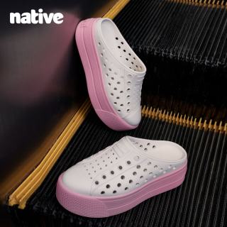 native Clog Hi 厚底增高 豆腐白 36 洞洞鞋