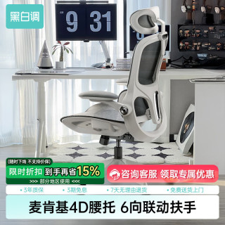 黑白调 P2 Pro 二代 人体工学椅 霜白 标配款