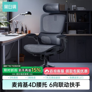 黑白调 P2 Pro 二代 人体工学椅 曜黑 标配款