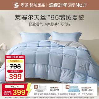 罗莱生活 95%鹅绒A类可水洗天丝莱赛尔夏凉被 200cm*230cm