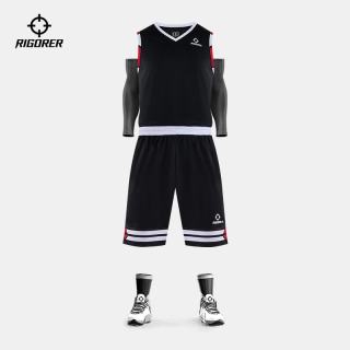 准者 篮球服套装男女球服比赛速干运动篮球篮球衣套装 Z118310105-1 纯正黑B版 L