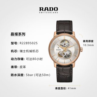 RADO 瑞士手表晶璨系列男士机械表镂空表盘商务百搭