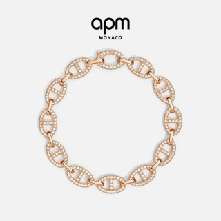 APM Monaco 玫瑰金猪鼻子手链时尚前卫珠宝奢华送女友生日礼物 玫瑰金色 M(18.5cm)