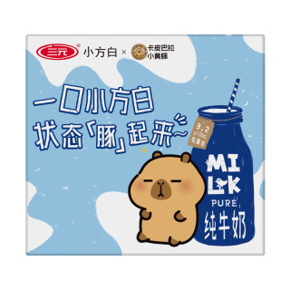 88VIP、今日必买：三元 卡皮巴拉小白方纯牛奶 200ml*24盒