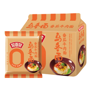 拉面范 番茄牛肉乌冬面 厚切宽面 五连包