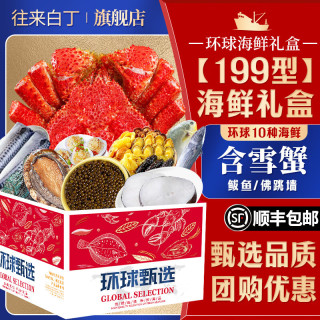 往来白丁 海鲜礼盒大礼包春节送礼海鲜套餐海参礼盒年货品帝王蟹 海鲜套餐10件