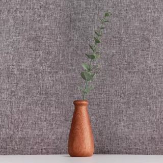 木易 乌檀木质手作花器插花瓶实木花插桌面装饰复古手工简约干花瓶摆件 花瓶沙比利木A款
