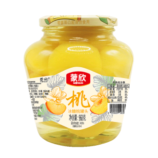 蒙欣 冰糖黄桃罐头960g 即食玻璃瓶装 水果罐头 新鲜黄桃糖水