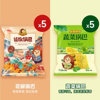 刺猬阿甘 花椒锅巴小米蔬菜锅巴休闲零食吃货解馋麻辣小吃独立包装 15g*10包
