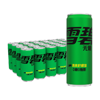 88VIP：雪碧 零卡无糖汽水330ml*24罐