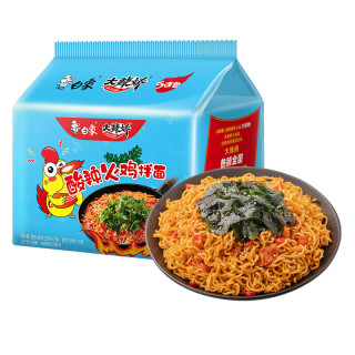 白象 方便面 大辣娇 韩式火鸡面 干拌面泡面 超辣速食袋装整箱国产网红 酸辣火鸡面124g*5袋