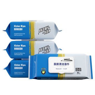 沐春里 厨房湿巾纸强力去油污加厚清洁湿纸巾家用油烟机清洗专用