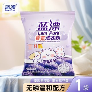 蓝漂 260克去渍去污香氛洗衣粉家用家庭装补充袋装机洗手洗