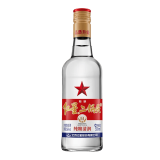红星 绿精致白瓶大二 56度清香型白酒 500mL