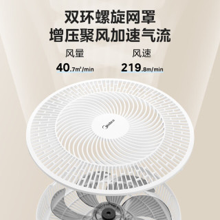 美的 电风扇 家用风扇7叶落地扇立式空气循环扇安静低音 红外遥控丨9H定时 扇面扩大SAH35BSJ