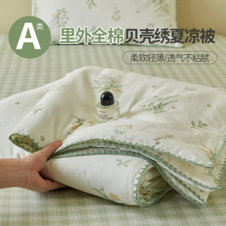 兰芮 A类空调被子 夏季100%纯棉夏凉被裸睡薄款棉花被可水洗 里外全棉-炫彩萌物 150*200cm(单夏被） 新疆棉12斤