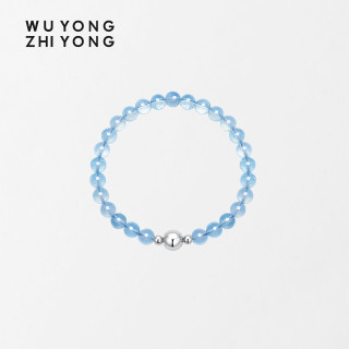 移动端：Wuyongzhiyong 无用之用 启程山海天然海蓝宝圆珠手链 S级6mm浅蓝 USS241015004