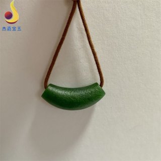 移动端：天然和田玉新疆吊坠锁骨链正品碧玉毛衣链男女款礼物证书