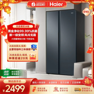 海尔 616L双开门变频大容量家用冰箱风冷无霜电冰箱
