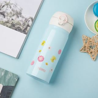THERMOS 膳魔师 保温杯400ml进口不锈钢保温保冷杯儿童水杯 JNL-402 碎花蓝