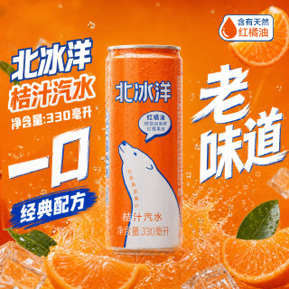 北冰洋 Beibingyang 北冰洋 桔汁汽水果汁 330ml*12/24听