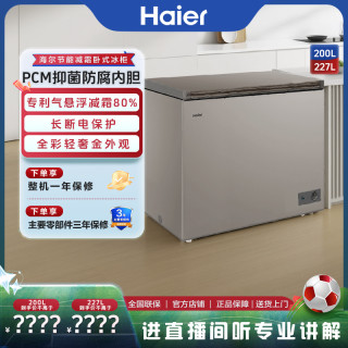 海尔 冷柜200/227全彩钢板家用速冻冷藏冷冻商用冰柜GHPCD
