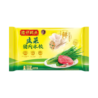 湾仔码头 速冻饺子 早餐速食 生鲜食品 1320G韭菜猪肉水饺*2