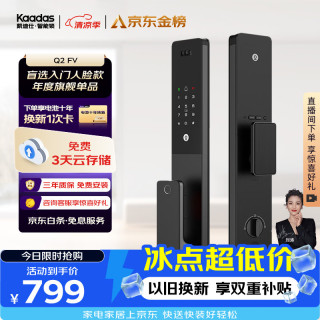 凯迪仕 智能门锁 人脸识别猫眼监控摄像指纹锁密码智能锁 Q2 FV
