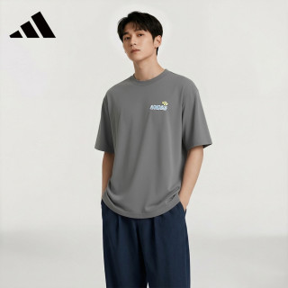 adidas 短袖t恤男夏季休闲运动服跑步百搭户外健身上衣 KB9426 L