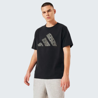 adidas 夏季短袖T恤男女同款情侣款百搭日常休闲半袖 黑/灰 XL
