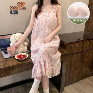 有只绵 带胸垫可拆卸甜美居家服 FM6881