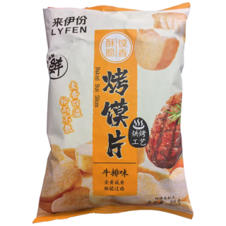 来伊份 烤馍片袋装牛排味休闲膨化小零食96g*4袋
