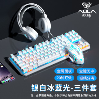 狼蛛 F3087机械键盘有线键鼠套装电竞办公发光外接外设游戏通用