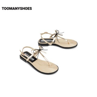 TOOMANYSHOES 女士沙滩排球编织平底凉鞋 TE6ZAG23DG1BL5