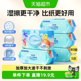88VIP：怡恩贝 洋甘菊湿厕纸 80片*5包