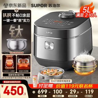 苏泊尔 电饭煲1-8人有钛无涂层不锈钢F50H2063S