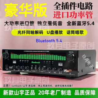 山宇大功率重低音5.1新款蓝牙功放重低音唱歌专业家用功放机正品