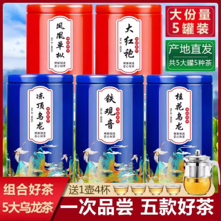 5大产区乌龙茶叶 铁观音大红袍凤凰单枞冻顶乌龙桂花乌龙茶500g