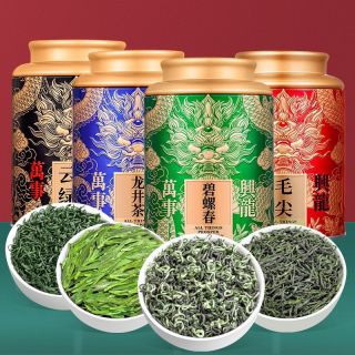 尊者 2026新茶叶四大绿茶500g明前春茶龙井茶毛尖茶碧螺春高山绿茶罐装