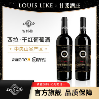 Louis Like 智利louis like2瓶西拉中央山谷甄选红酒葡萄酒礼盒装