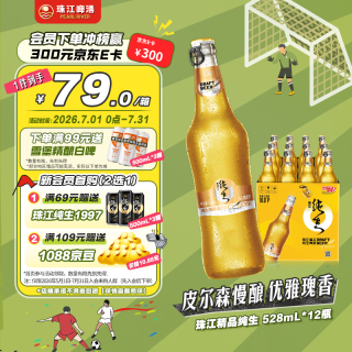 珠江啤酒 10度 珠江精品纯生啤酒 528ml*12瓶 整箱装 年货送礼
