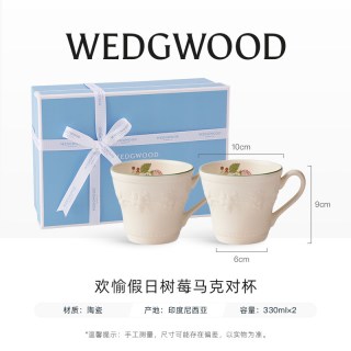 WEDGWOOD 欢愉假日树莓马克杯情侣对杯水杯生日礼物盒