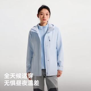 伯希和 冲锋衣三合一女春秋外套男户外防风防水登山外
