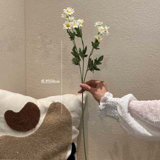 多头洋甘菊仿真花小清新雏菊花束客厅摆设菊花干花装饰花朵摆件