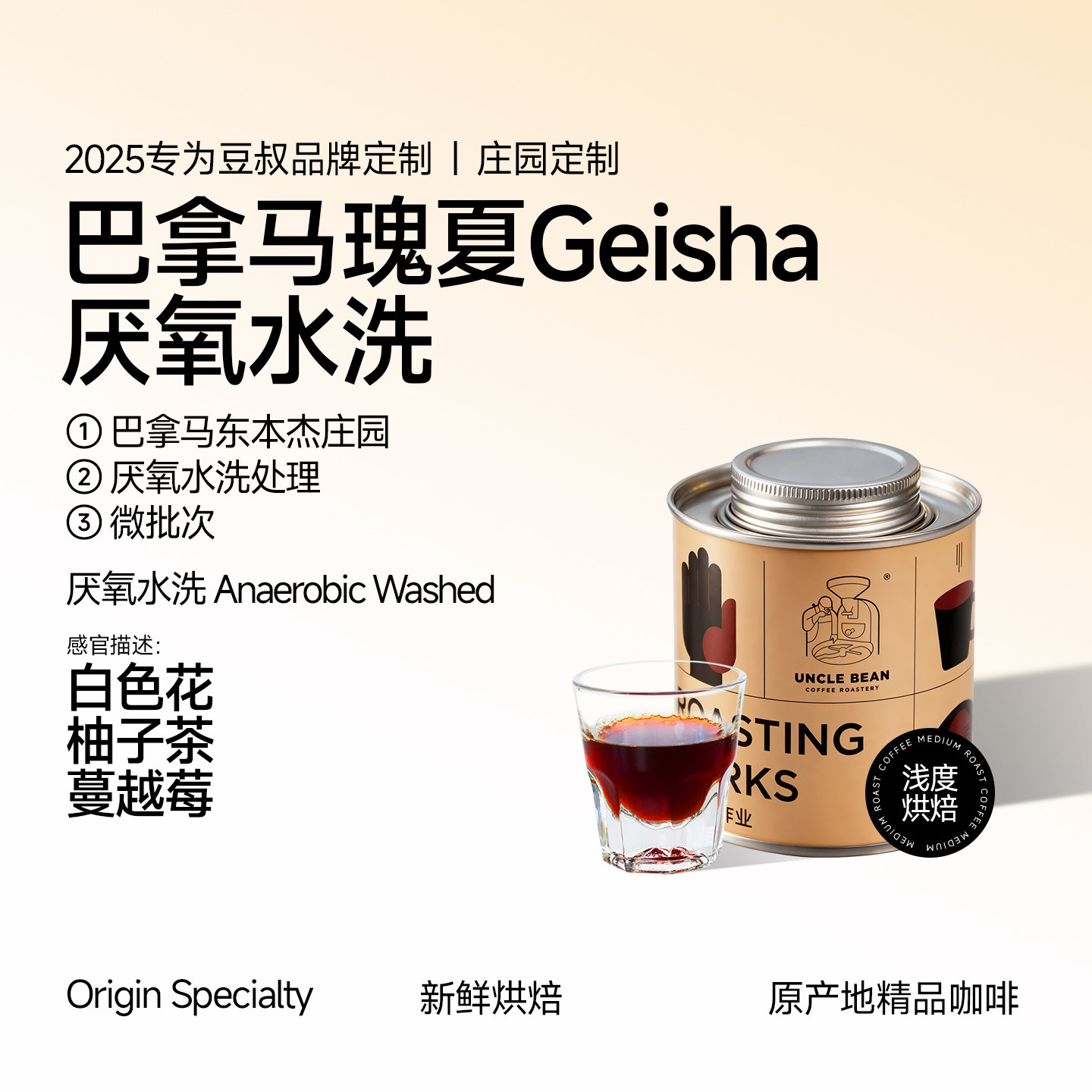豆叔 巴拿马瑰夏Geisha厌氧水洗 100g 咖啡豆