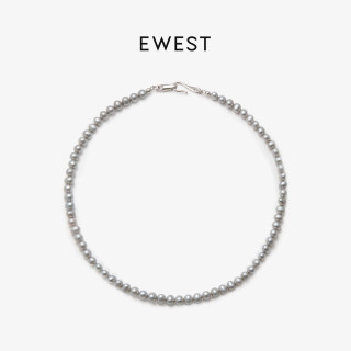 移动端：E&West EWEST 巴洛克珍珠项链女灰色小众高级原创轻奢颈链锁骨链毛衣链