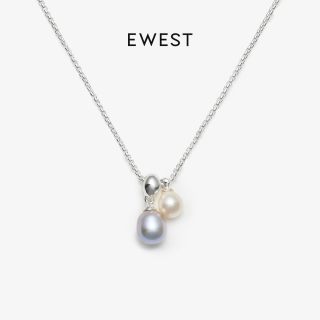 移动端：E&West 巴洛克珍珠项链 45+5cm 流石-双色珍珠吊坠